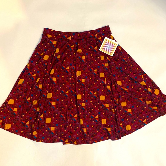 Lularoe Floral Print Madison Pleated Knit Skirt